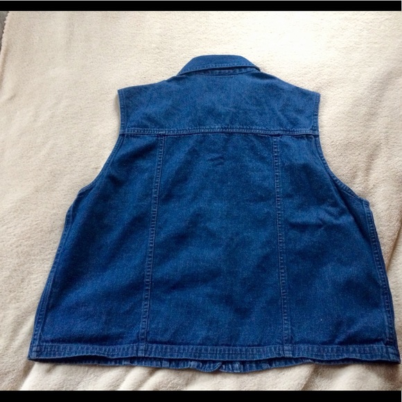 Vintage Denim Vest Size Large Classic  100% Cotton - Picture 8 of 8